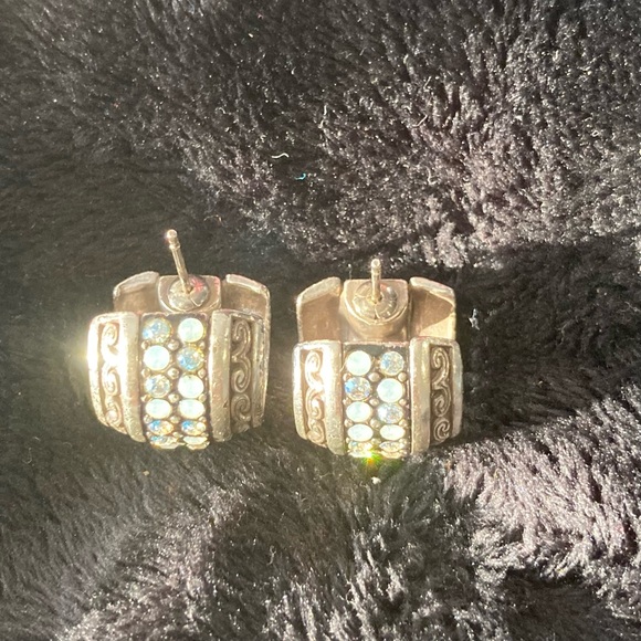 BRIGHTON retired/vintage Crystal Voyage post Huggie-type earrings - Picture 4 of 6